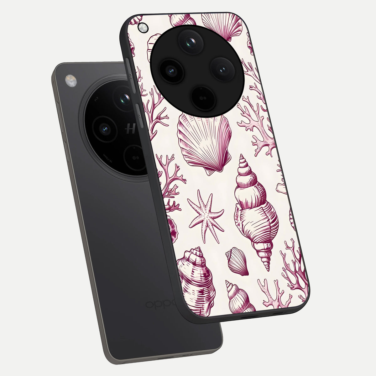  Pink Power Sparks phone case For Oppo Find X8 Pro showing premium glass back cover with detailed artwork