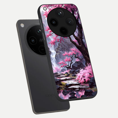  Pink Sunflower Glow phone case For Oppo Find X8 Pro showing premium glass back cover with detailed artwork