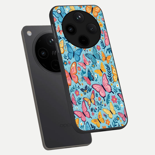  Spring Wing Garden phone case For Oppo Find X8 Pro showing premium glass back cover with detailed artwork