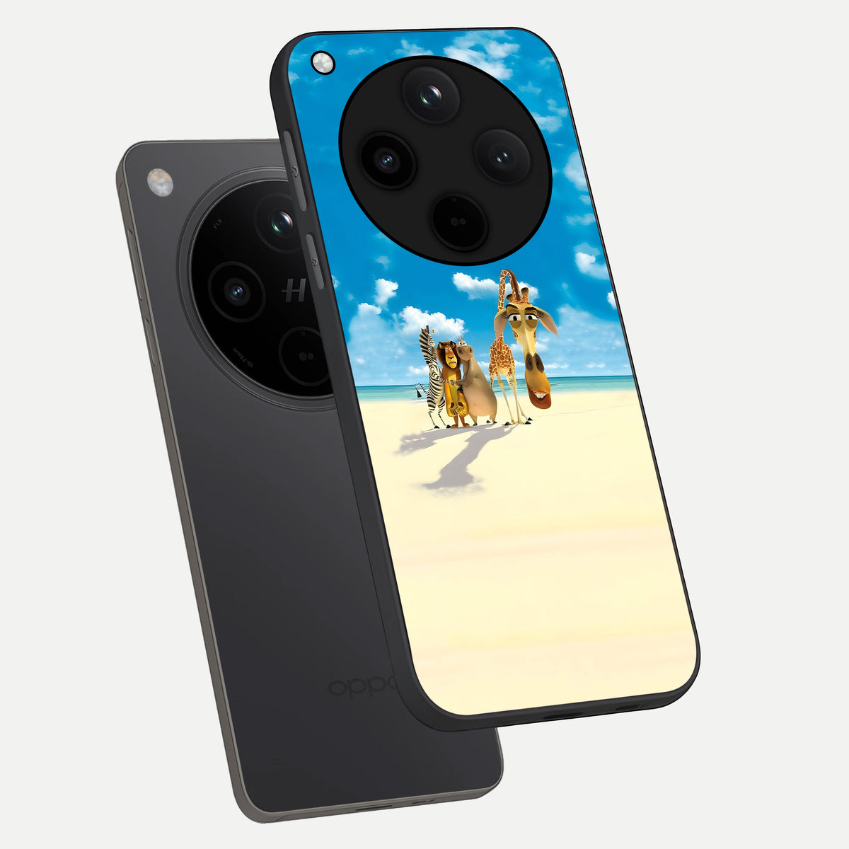  Tropical Fun Squad phone case For Oppo Find X8 Pro showing premium glass back cover with detailed artwork