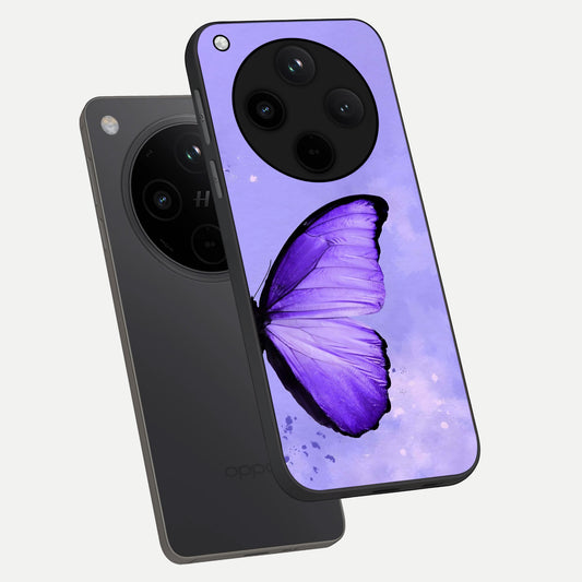  Violet Dream Wing phone case For Oppo Find X8 Pro showing premium glass back cover with detailed artwork