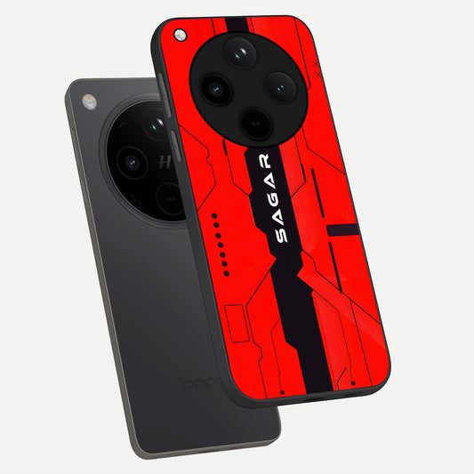  Voltage Rise CYBERPUNK Custom Name phone case For Oppo Find X8 Pro showing premium custom name glass back cover