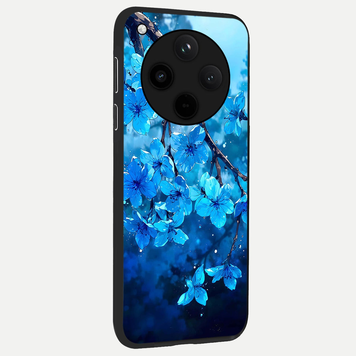  Blue Blossoms Branch back cover For Oppo Find X8 Pro slim fit glass case with vibrant aesthetic design