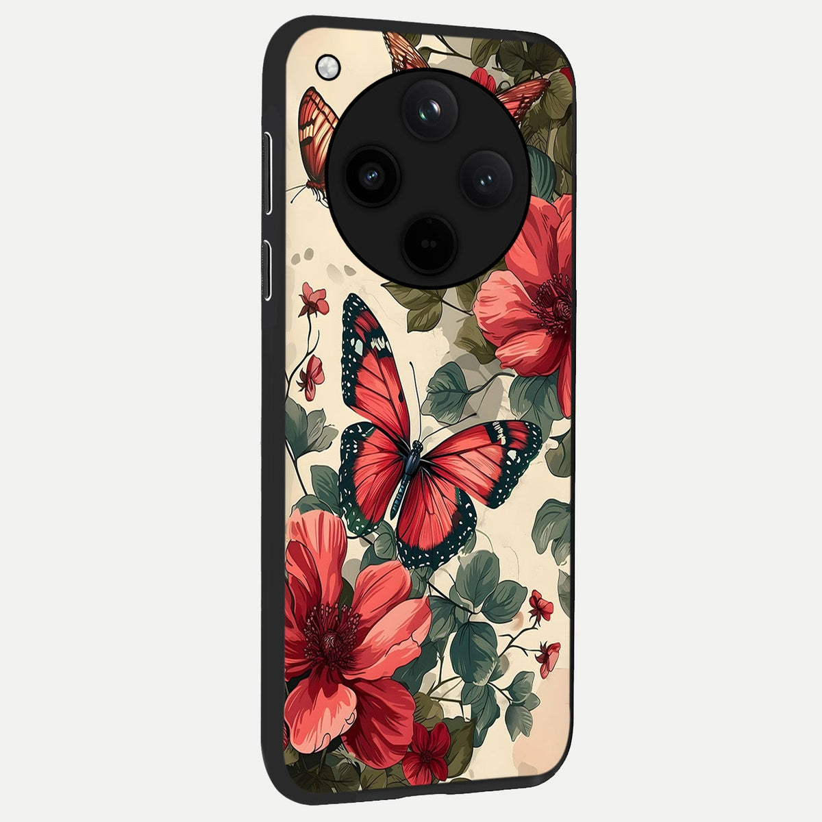  Crimson Butterfly Garden back cover For Oppo Find X8 Pro slim fit glass case with vibrant aesthetic design