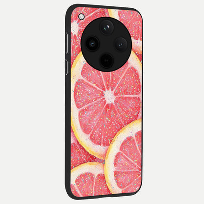  Glitter Grapefruit back cover For Oppo Find X8 Pro slim fit glass case with vibrant aesthetic design