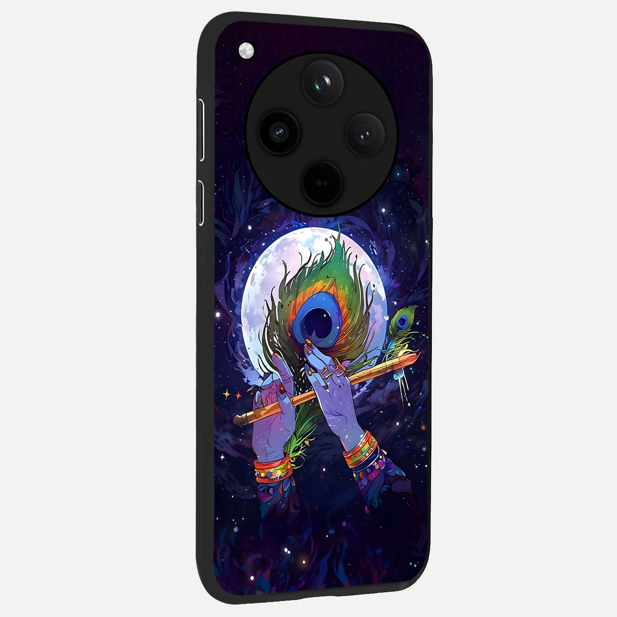  Krishna Hands Art back cover For Oppo Find X8 Pro slim fit glass case with vibrant aesthetic design