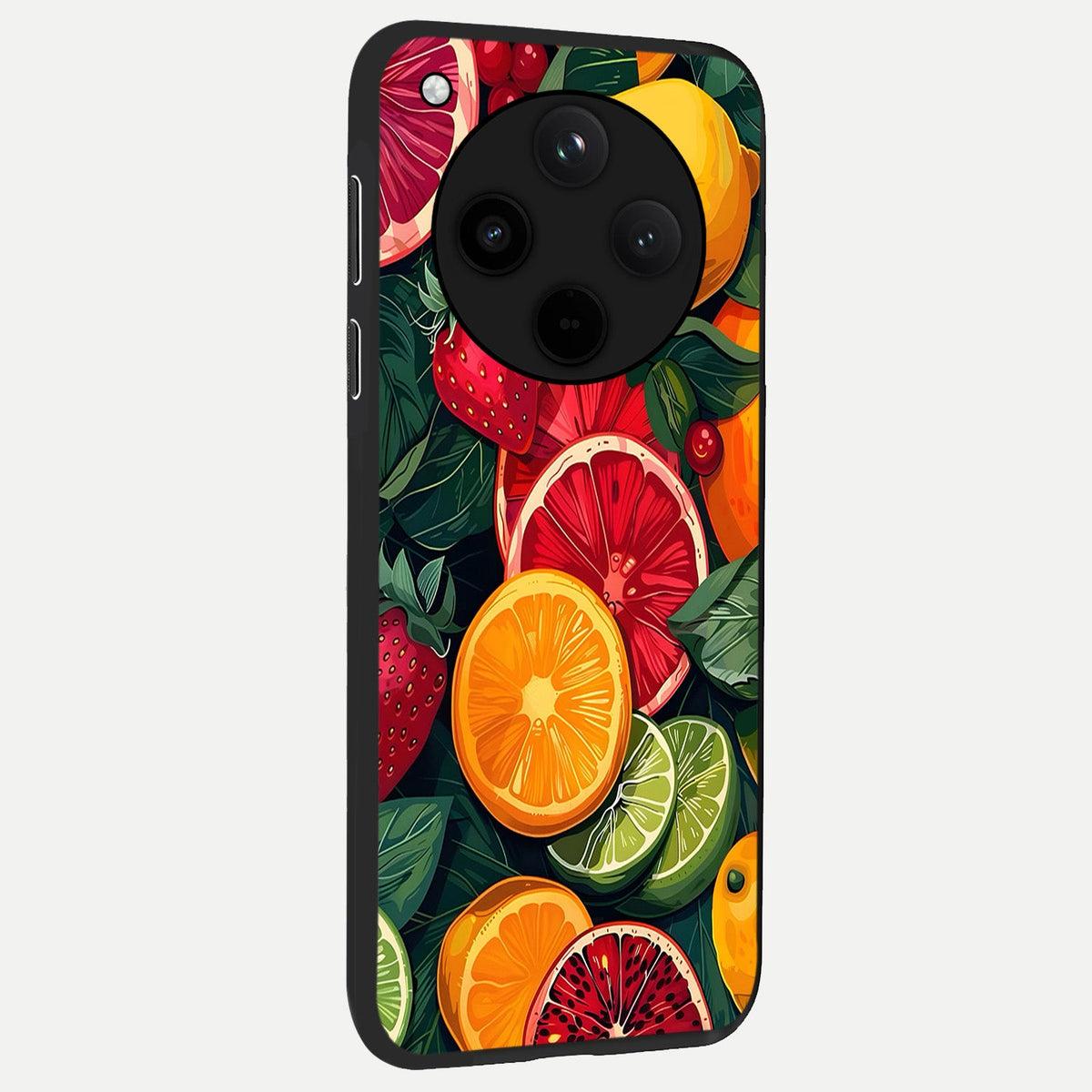  Multiple Fruits back cover For Oppo Find X8 Pro slim fit glass case with vibrant aesthetic design