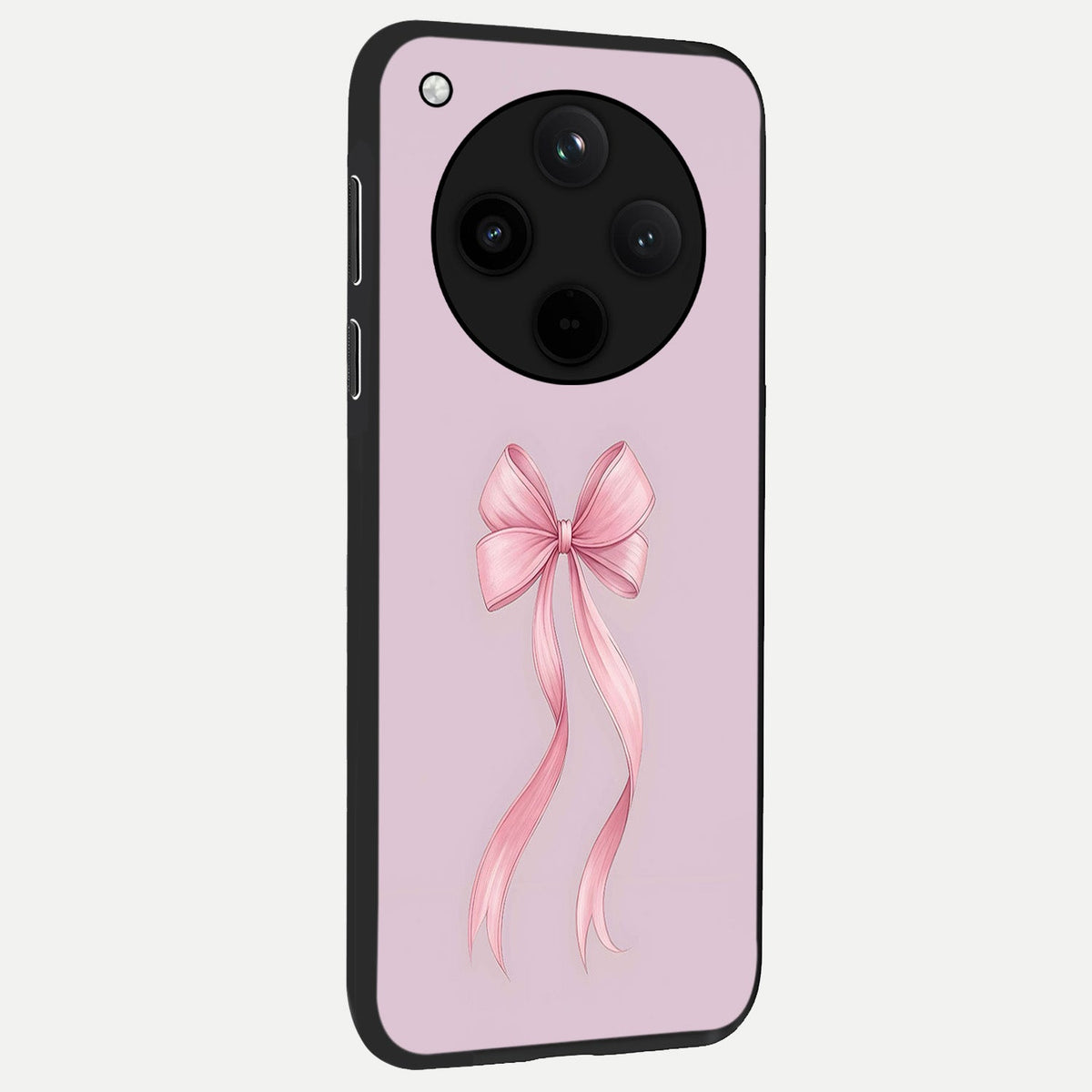  Soft Blush Bow back cover For Oppo Find X8 Pro slim fit glass case with vibrant aesthetic design