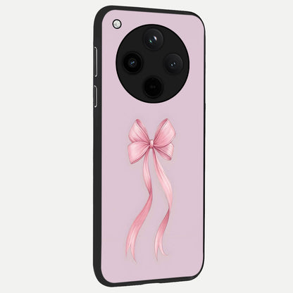  Soft Blush Bow back cover For Oppo Find X8 Pro slim fit glass case with vibrant aesthetic design