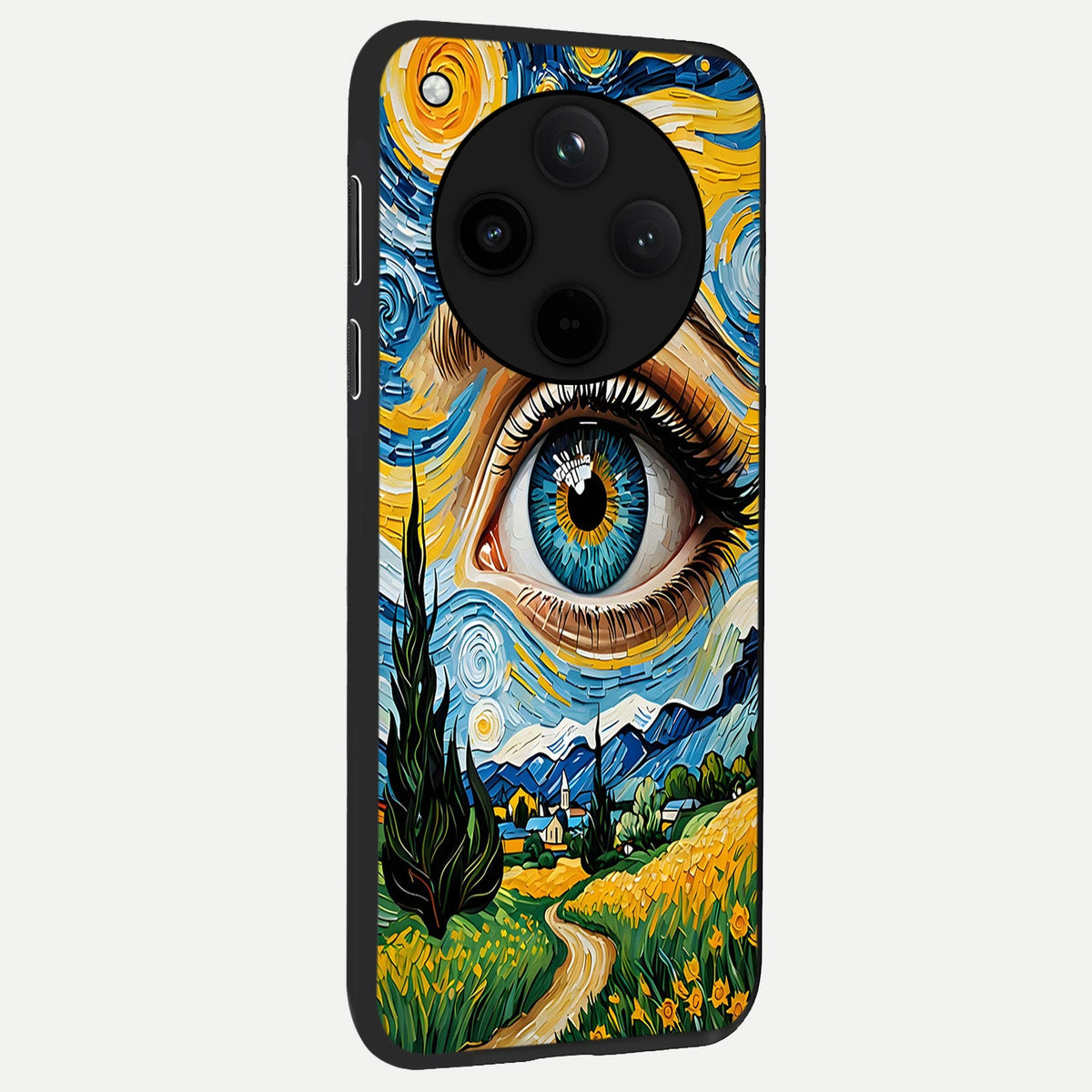  Van Gogh Eye back cover For Oppo Find X8 Pro slim fit glass case with vibrant aesthetic design