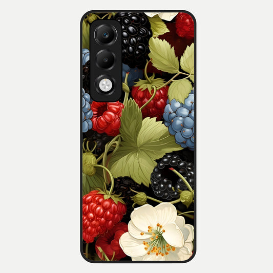  Berry Bloom Charm Glass Case For Oppo K13x 5G back cover – full design glossy printed glass finish