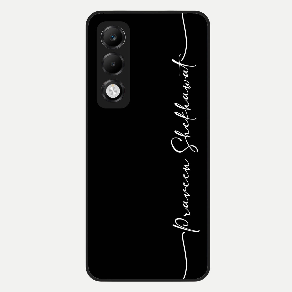  Black Tune Custom Name Glass Case For Oppo K13x 5G back cover – full design glossy printed glass finish