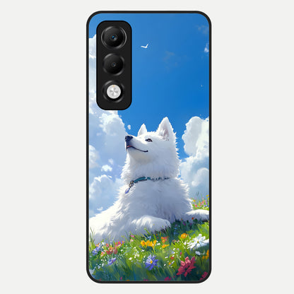  Blissful Cloud Pup Glass Case For Oppo K13x 5G back cover – full design glossy printed glass finish