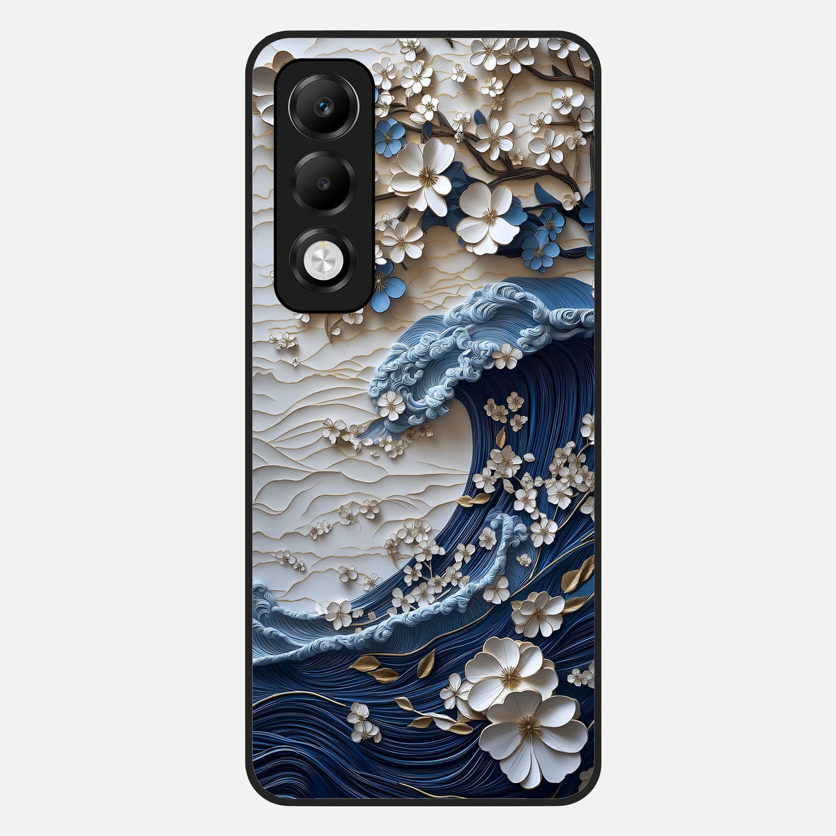  Blossom Wave Art Glass Case For Oppo K13x 5G back cover – full design glossy printed glass finish