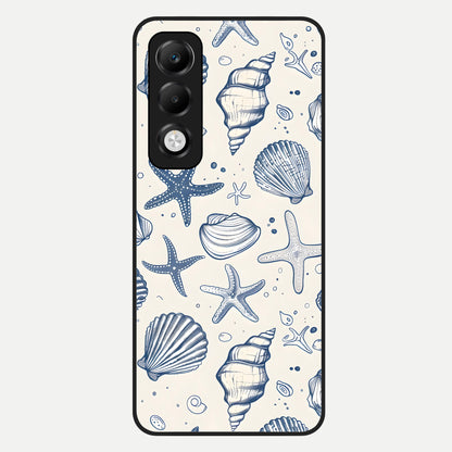  Blue Ocean Outline Glass Case For Oppo K13x 5G back cover – full design glossy printed glass finish