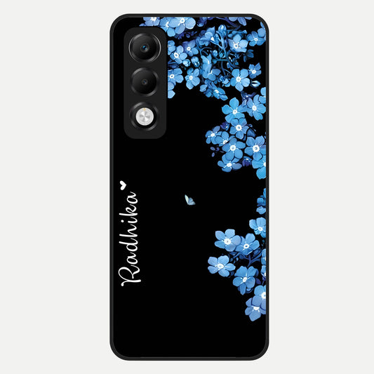  Blue Petal Dream Custom Name Glass Case For Oppo K13x 5G back cover – full design glossy printed glass finish