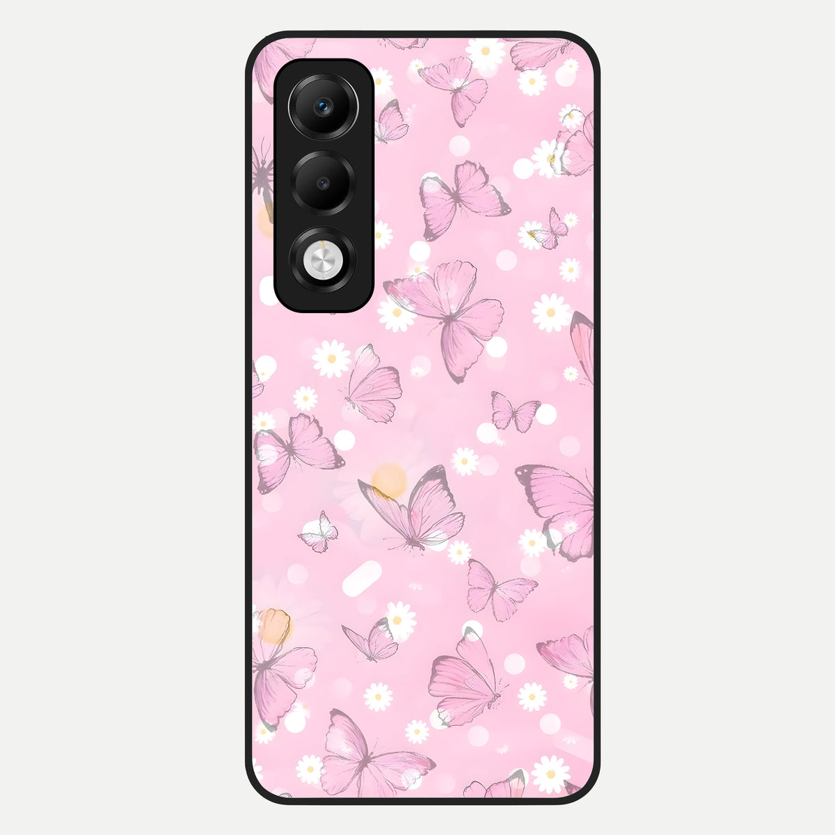  Blush Butterfly Garden Glass Case For Oppo K13x 5G back cover – full design glossy printed glass finish