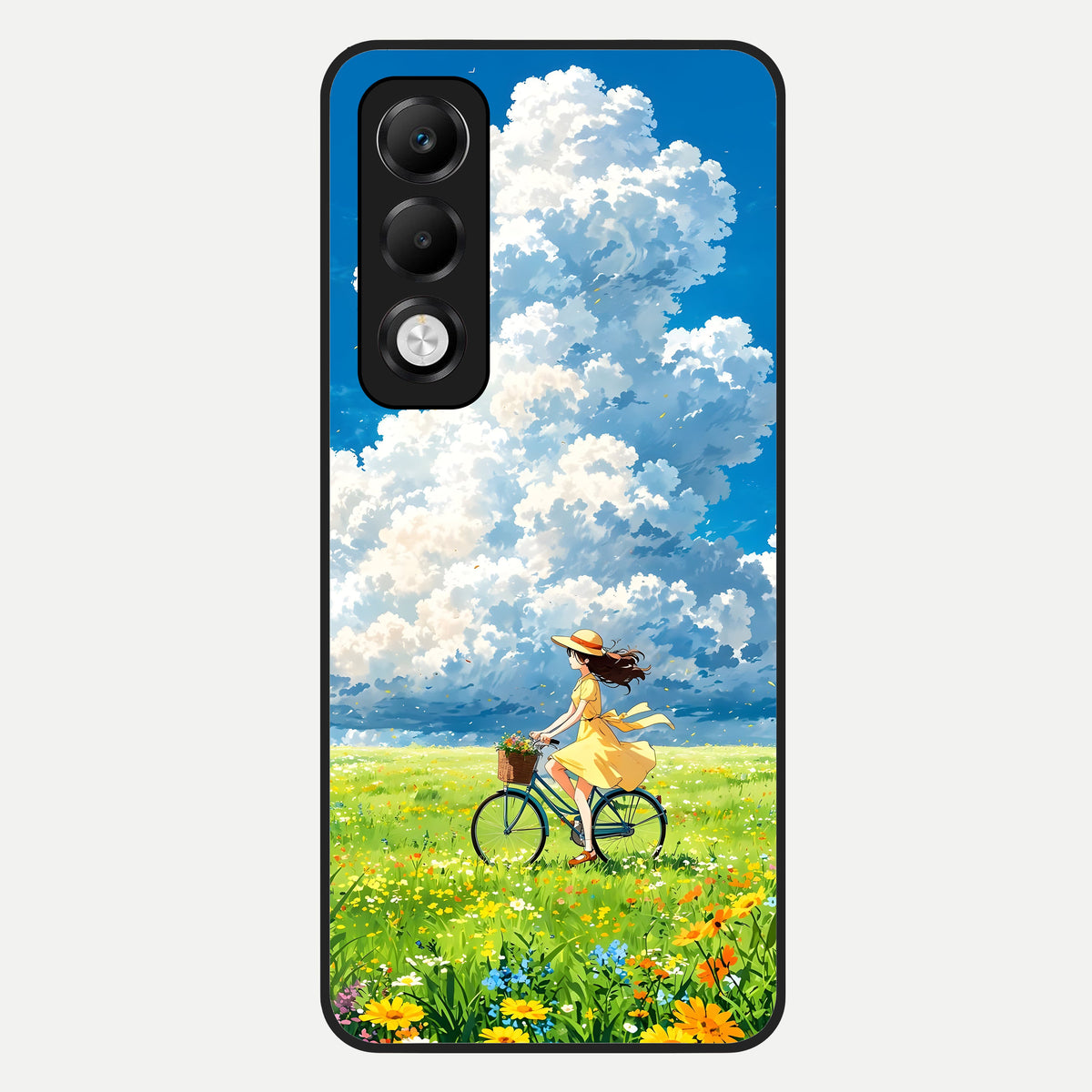  Breezy Meadow Ride Glass Case For Oppo K13x 5G back cover – full design glossy printed glass finish