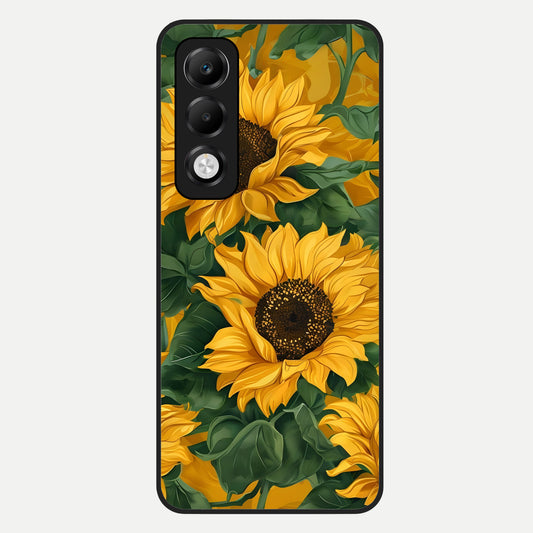  Bright Sunflower Bloom Glass Case For Oppo K13x 5G back cover – full design glossy printed glass finish
