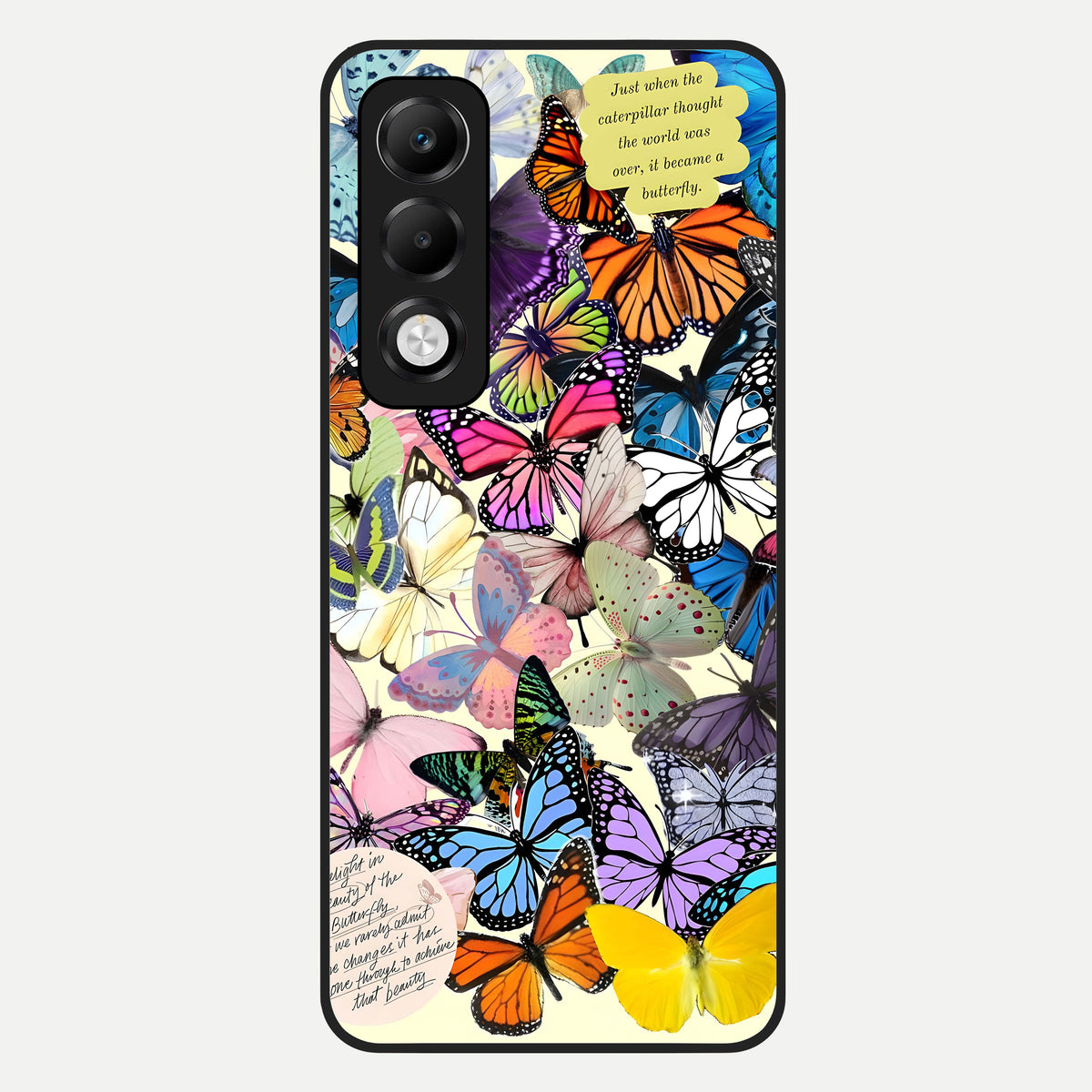  Butterflies Petal Dream Glass Case For Oppo K13x 5G back cover – full design glossy printed glass finish