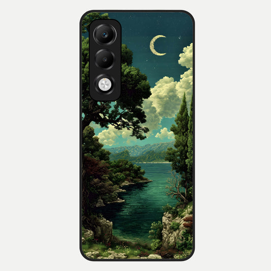  Celestial Lake Peace Glass Case For Oppo K13x 5G back cover – full design glossy printed glass finish