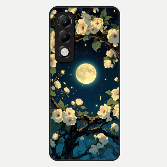  Celestial Moon And Flower Glass Case For Oppo K13x 5G back cover – full design glossy printed glass finish