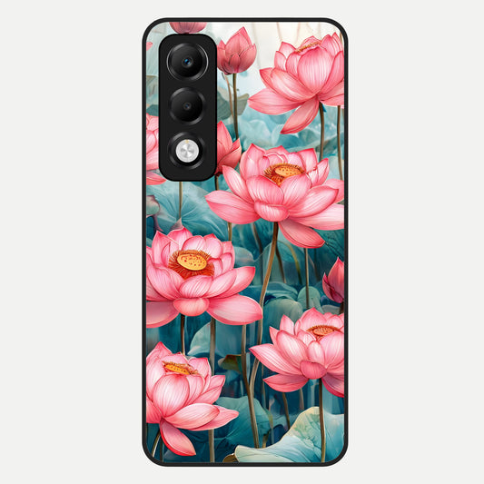  Celestial Pink Lotus Glass Case For Oppo K13x 5G back cover – full design glossy printed glass finish