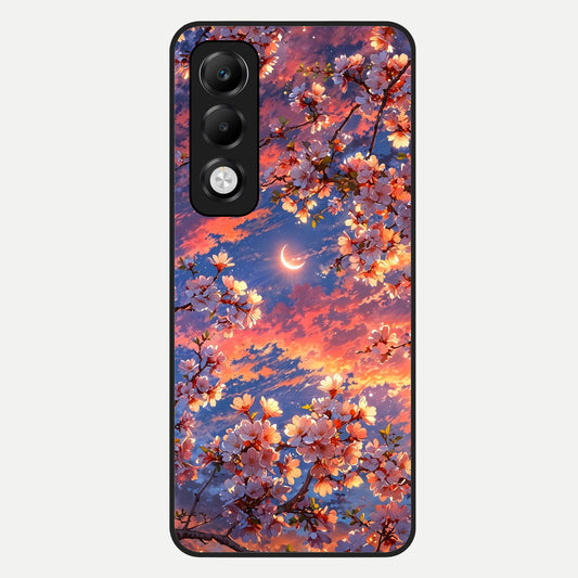  Celestial Sakura Sunset Glass Case For Oppo K13x 5G back cover – full design glossy printed glass finish