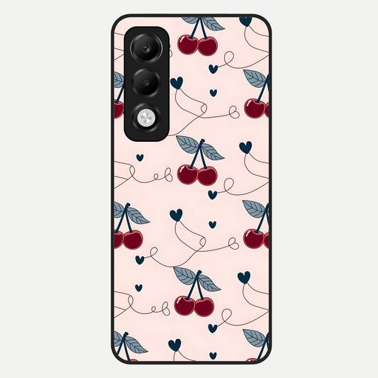  Cherry Heart Line Glass Case For Oppo K13x 5G back cover – full design glossy printed glass finish