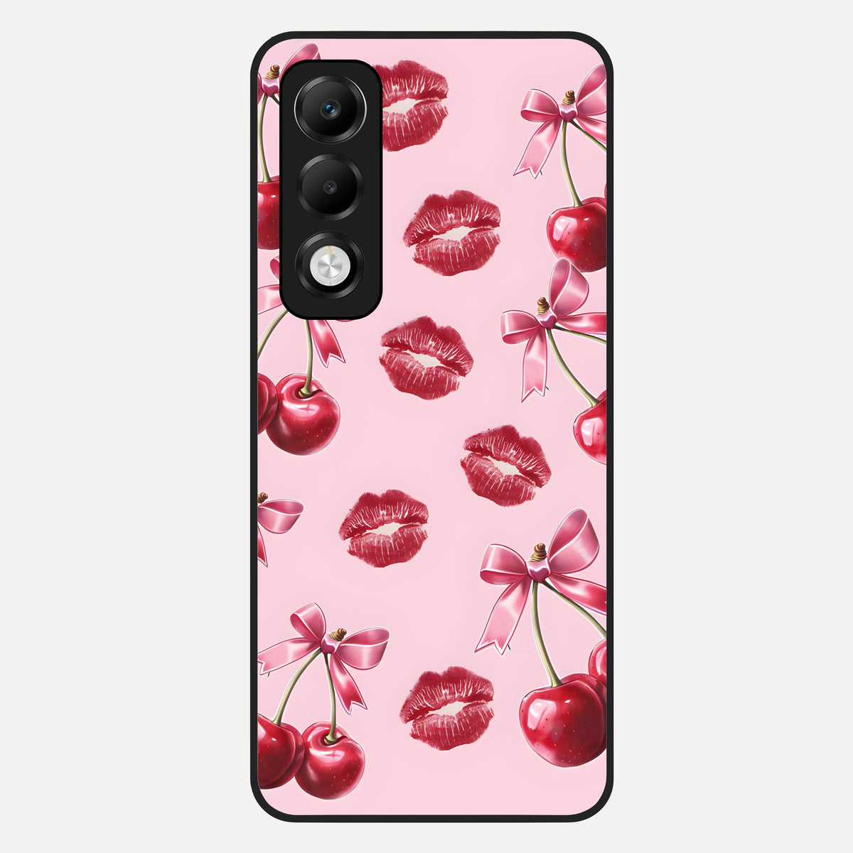  Cherry With Lips Glass Case For Oppo K13x 5G back cover – full design glossy printed glass finish