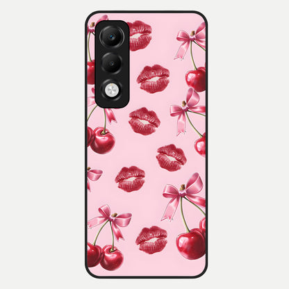  Cherry With Lips Glass Case For Oppo K13x 5G back cover – full design glossy printed glass finish
