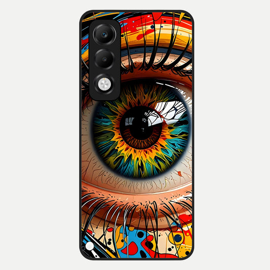  Colorful Eye Glass Case For Oppo K13x 5G back cover – full design glossy printed glass finish