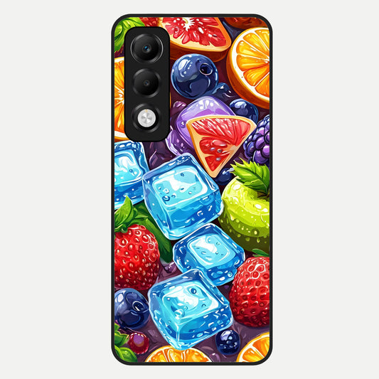  Colorful Fruits with Ice Glass Case For Oppo K13x 5G back cover – full design glossy printed glass finish