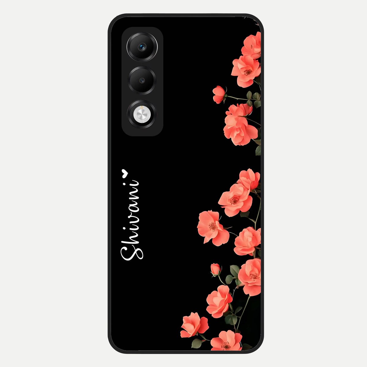  Crimson Bloom Grace Custom Name Glass Case For Oppo K13x 5G back cover – full design glossy printed glass finish