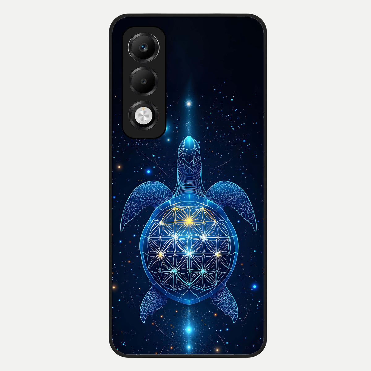  Crimson Blue Turtle Glass Case For Oppo K13x 5G back cover – full design glossy printed glass finish