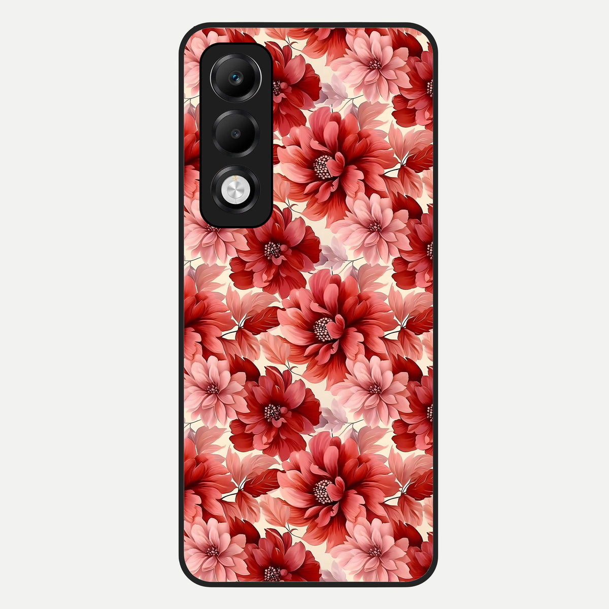  Crimson Love Petals Glass Case For Oppo K13x 5G back cover – full design glossy printed glass finish