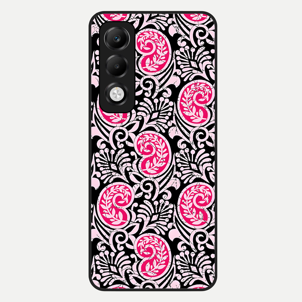  Crimson Paisley Charm Glass Case For Oppo K13x 5G back cover – full design glossy printed glass finish
