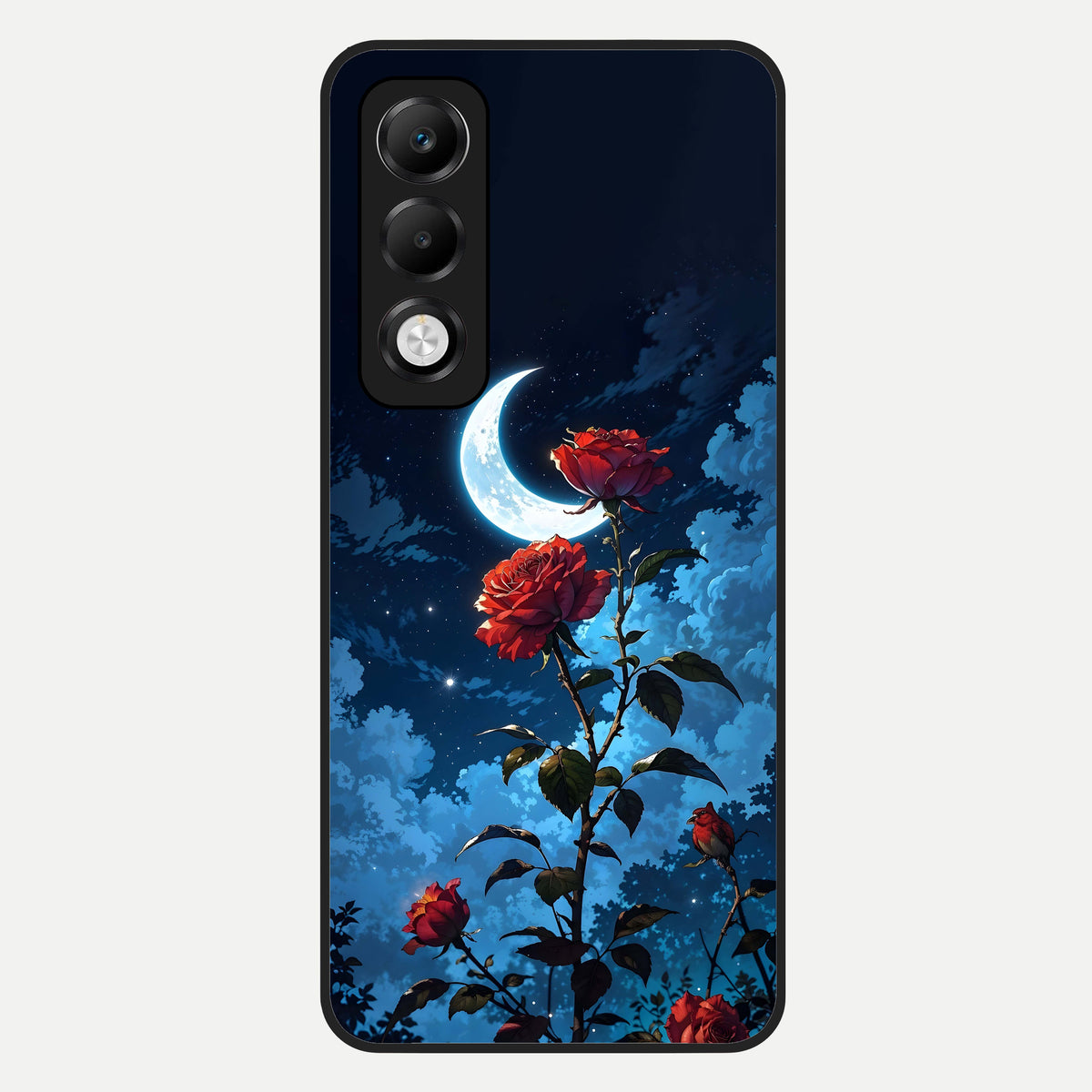  Crimson Rose Moon Glass Case For Oppo K13x 5G back cover – full design glossy printed glass finish