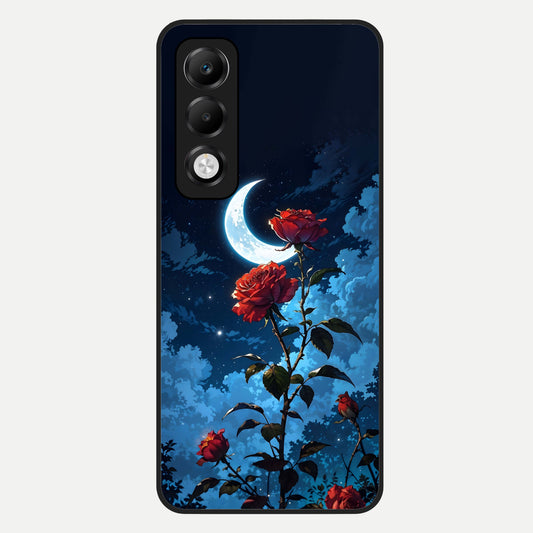  Crimson Rose Moon Glass Case For Oppo K13x 5G back cover – full design glossy printed glass finish