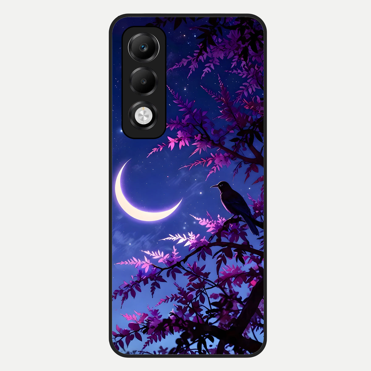  Crow And Moon Scenery Glass Case For Oppo K13x 5G back cover – full design glossy printed glass finish