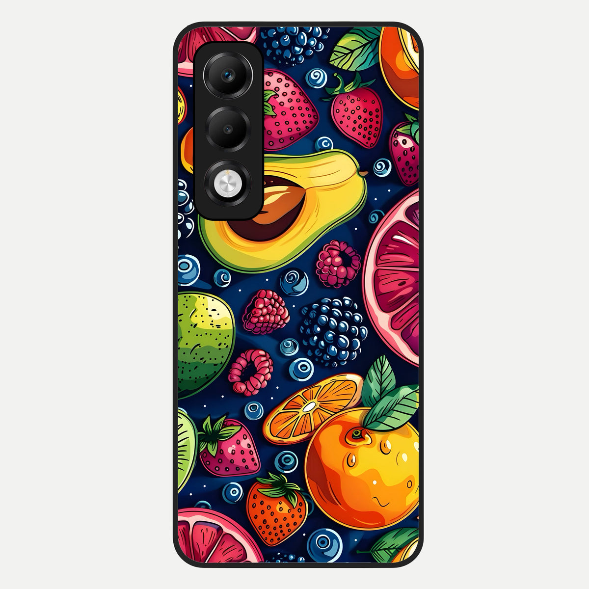  Cute Fruits Art Glass Case For Oppo K13x 5G back cover – full design glossy printed glass finish