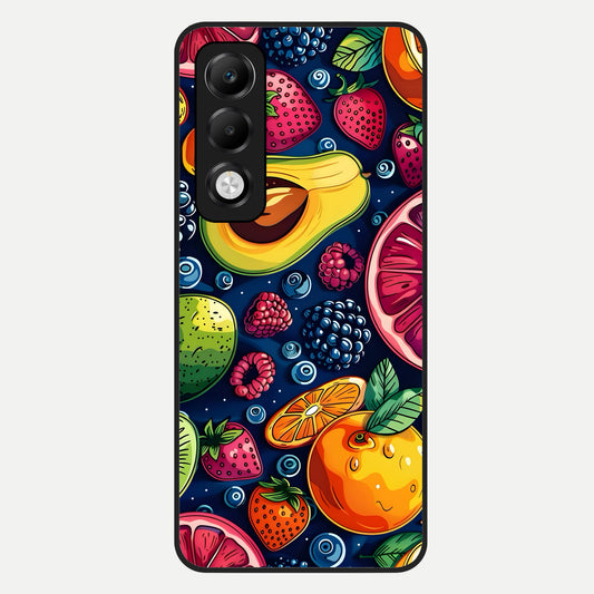  Cute Fruits Art Glass Case For Oppo K13x 5G back cover – full design glossy printed glass finish
