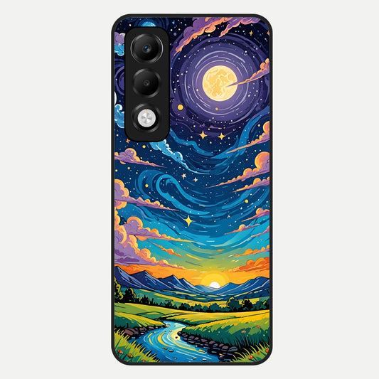  Dreamy Night Landscape Glass Case For Oppo K13x 5G back cover – full design glossy printed glass finish