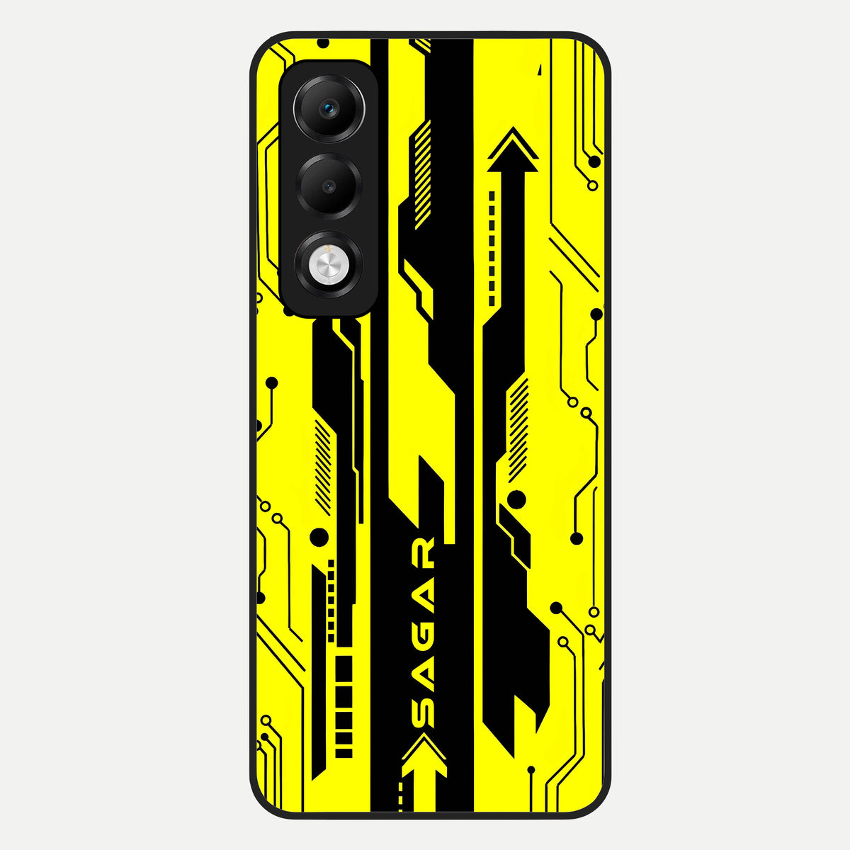  Electric Pulse CYBERPUNK Custom Name Glass Case For Oppo K13x 5G back cover – full design glossy printed glass finish