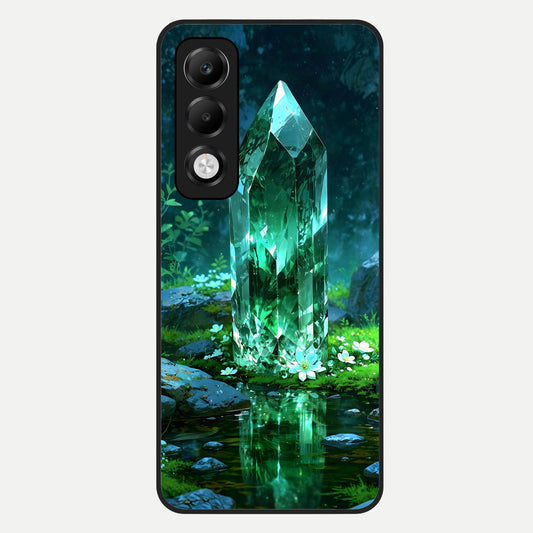  Emerald Light Crystal Glass Case For Oppo K13x 5G back cover – full design glossy printed glass finish