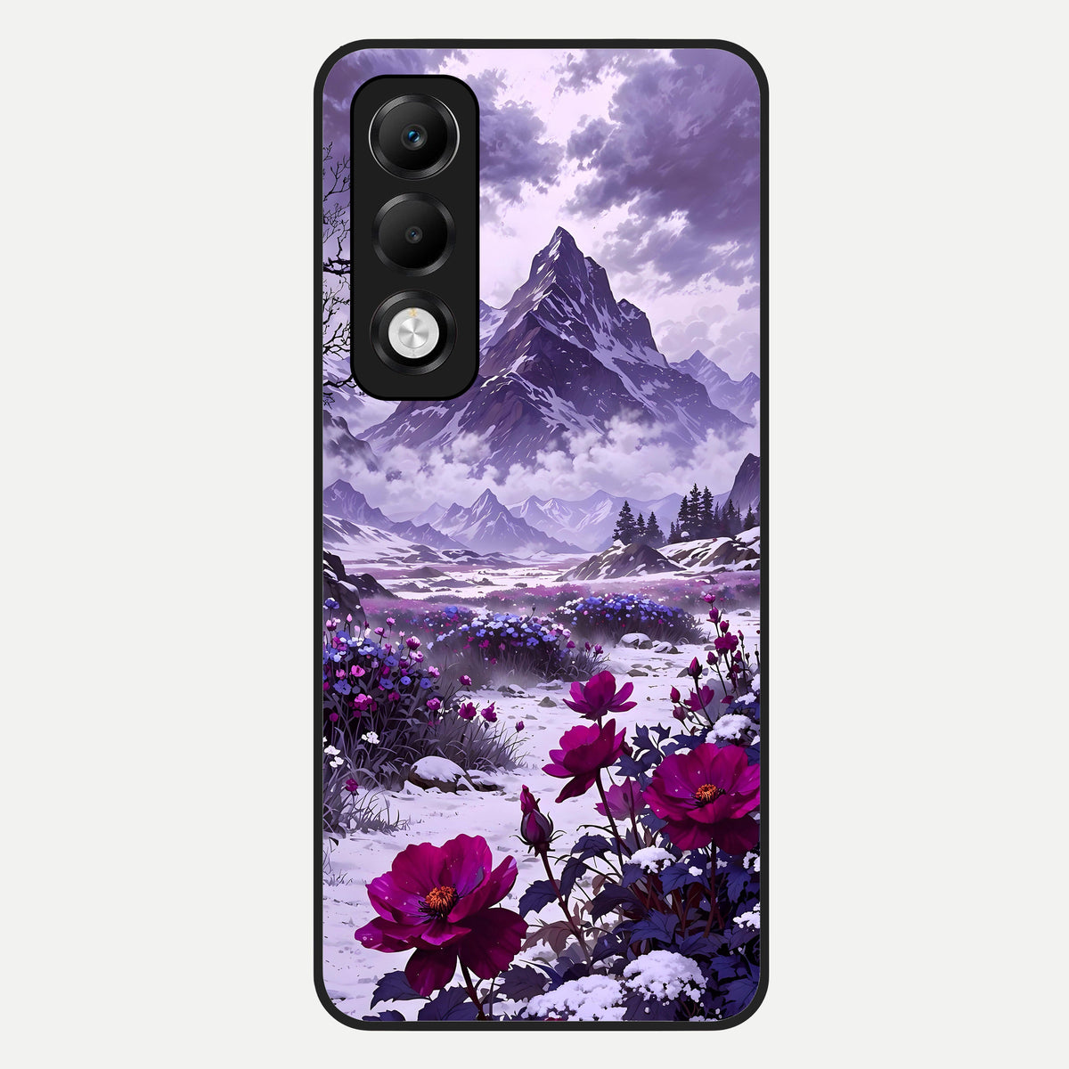  Flower Mountain View Glass Case For Oppo K13x 5G back cover – full design glossy printed glass finish