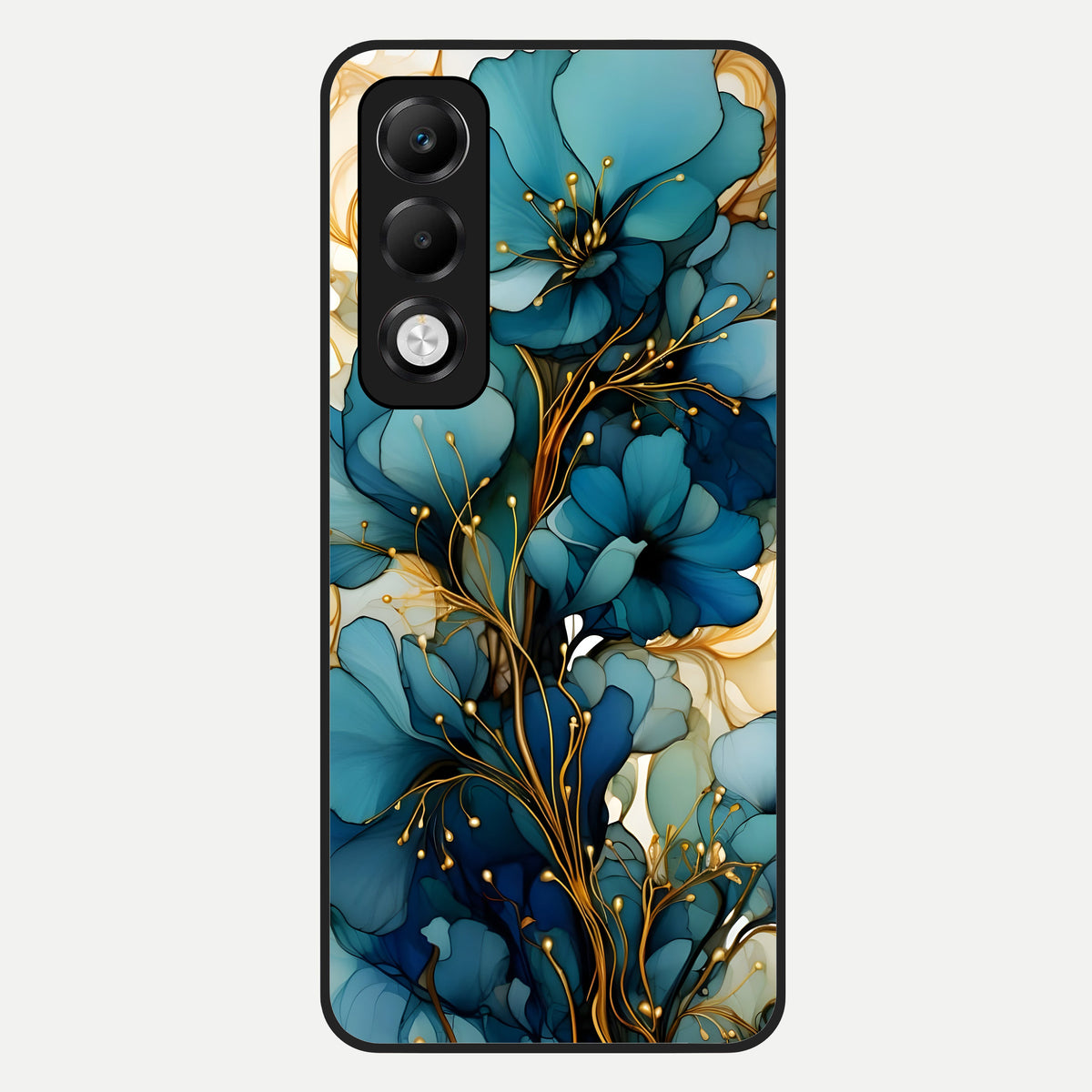  Golden Bloom Symphony Glass Case For Oppo K13x 5G back cover – full design glossy printed glass finish