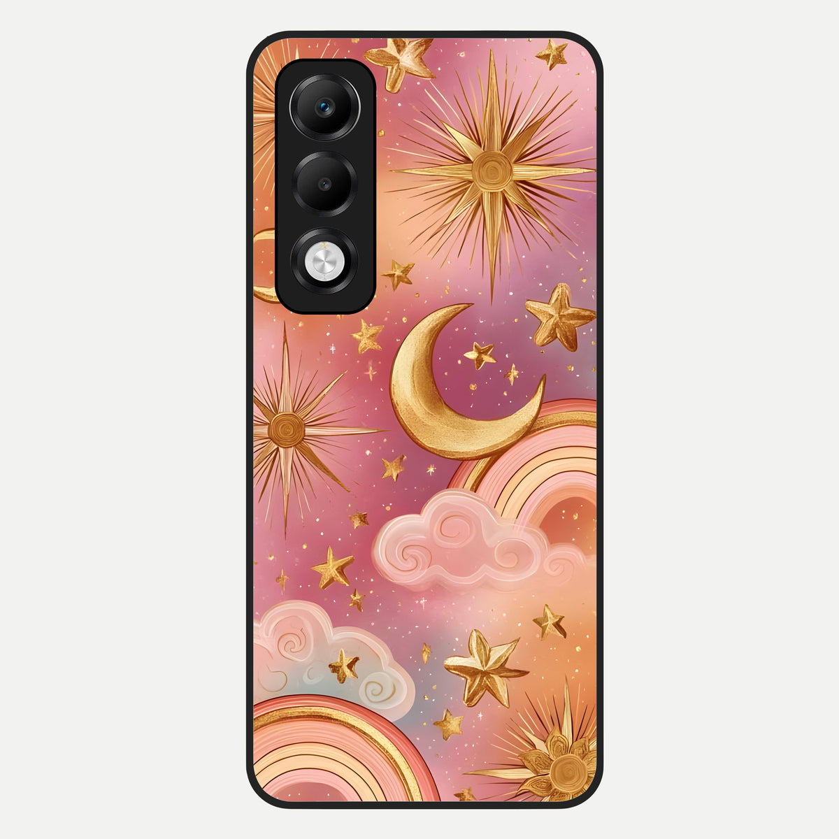  Golden Celestial Dreams Glass Case For Oppo K13x 5G back cover – full design glossy printed glass finish