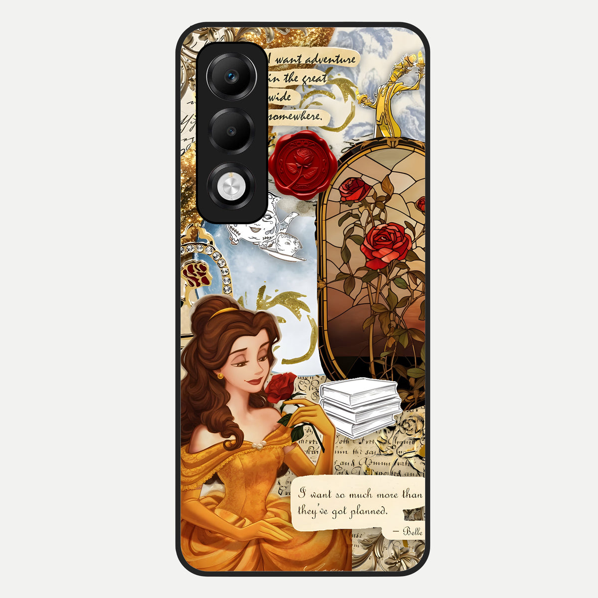  Golden Dream Belle Glass Case For Oppo K13x 5G back cover – full design glossy printed glass finish