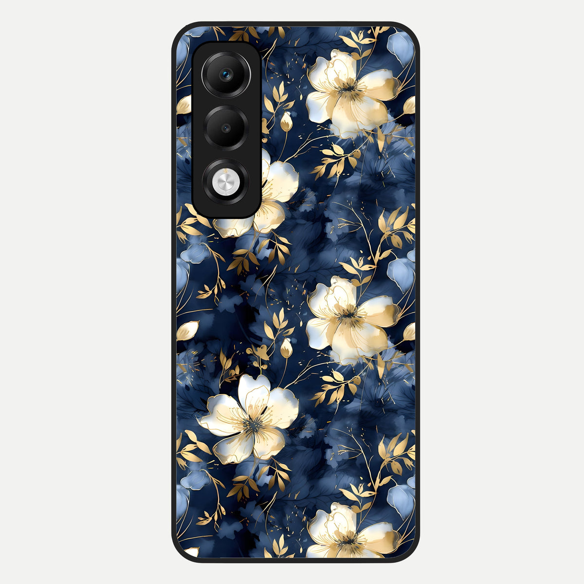  Golden Midnight Bloom Glass Case For Oppo K13x 5G back cover – full design glossy printed glass finish